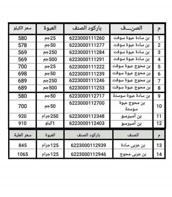 قائمة كاملة لأسعار بن عبد المبعود الجديدة